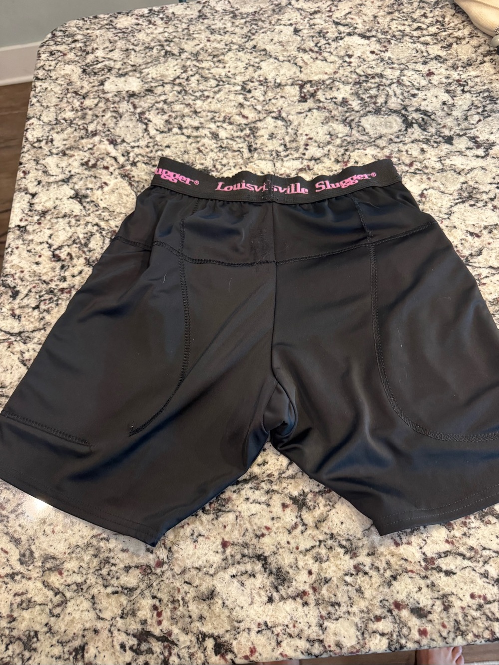 Louisville Slugger Women's Black Softball Shorts with Pink Logo Waistband